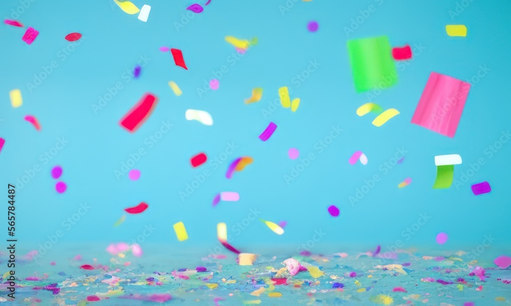 blue background with confetti created with generative AI blue background with confetti created with generative AI