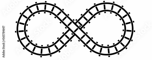 infinity railway icon isolated on white background