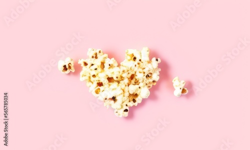 heart shape made with popcorn created with generative AI