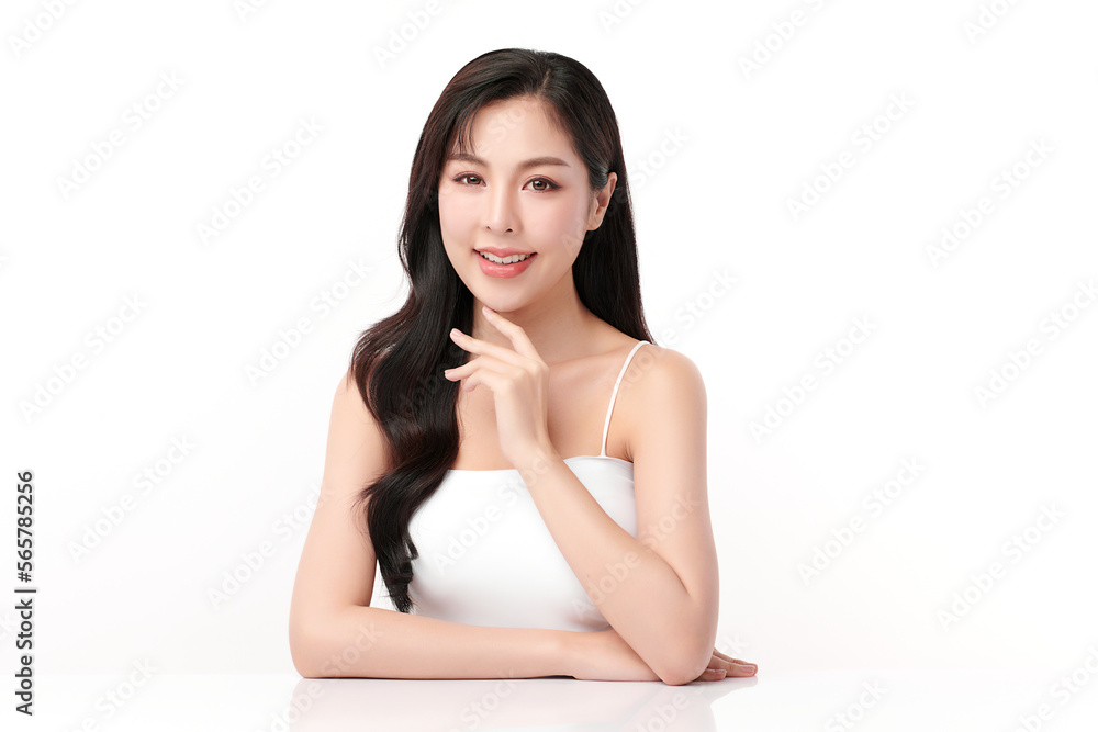 Beautiful young asian woman with clean fresh skin on white background, Face care, Facial treatment, Cosmetology, beauty and spa, Asian women portrait. Beautiful young asian woman with clean fresh skin on white background, Face care, Facial treatment, Cosmetology, beauty and spa, Asian women portrait.