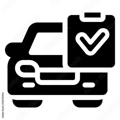 Car check up glyph icon