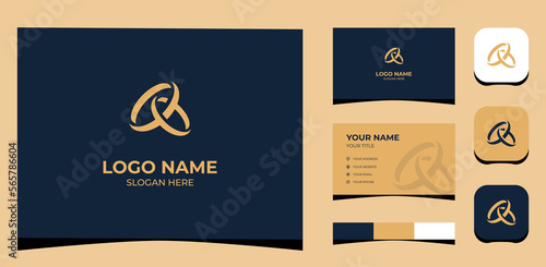 Template Logo Creative Couple Ring Wedding Luxury concept. Creative Template with color pallet, visual branding, business card and icon.