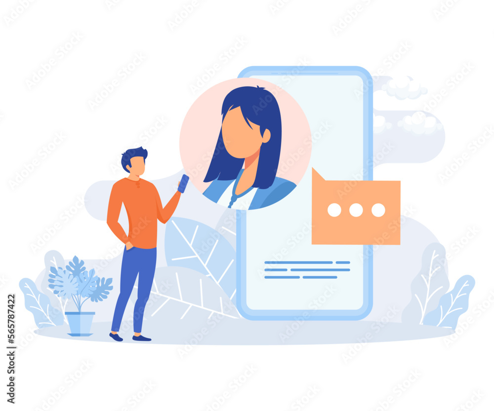 Characters learning English language illustration set. Student studying with smartphone, book and practicing reading, listening and speaking in English. Online education concept. flat vector illustrat