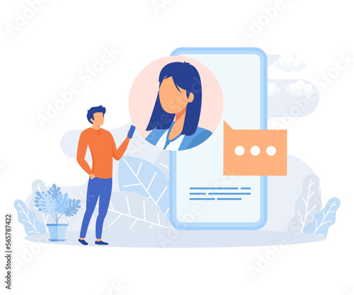 Characters learning English language illustration set. Student studying with smartphone, book and practicing reading, listening and speaking in English. Online education concept. flat vector illustrat
