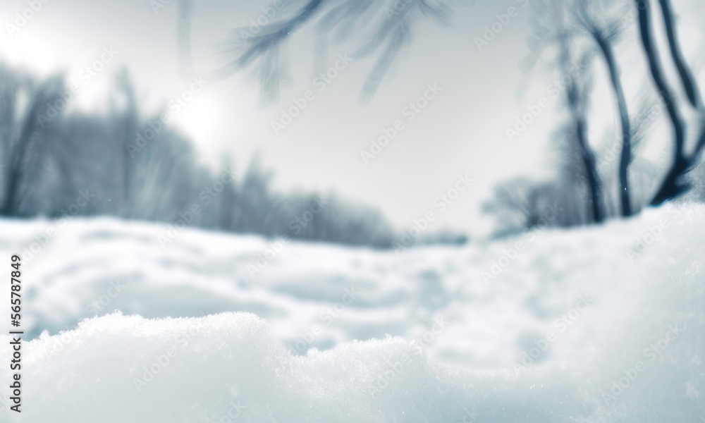 winter landscape with snow created with generative AI winter landscape with snow created with generative AI