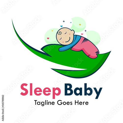 Sleep baby logo template illustration