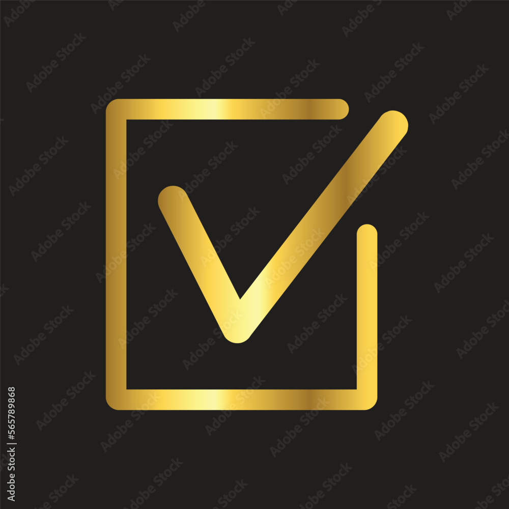 gold check mark , icon ,flat, design, template, collection gold check mark , icon ,flat, design, template, collection