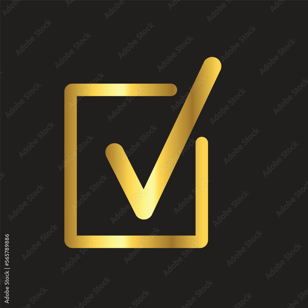gold check mark , icon ,flat, design, template, collection gold check mark , icon ,flat, design, template, collection