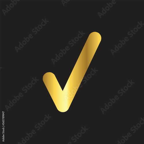 gold check mark , icon ,flat, design, template, collection