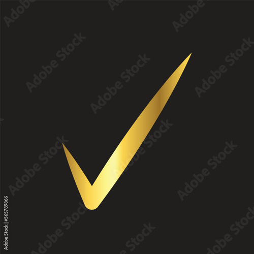 gold check mark , icon ,flat, design, template, collection