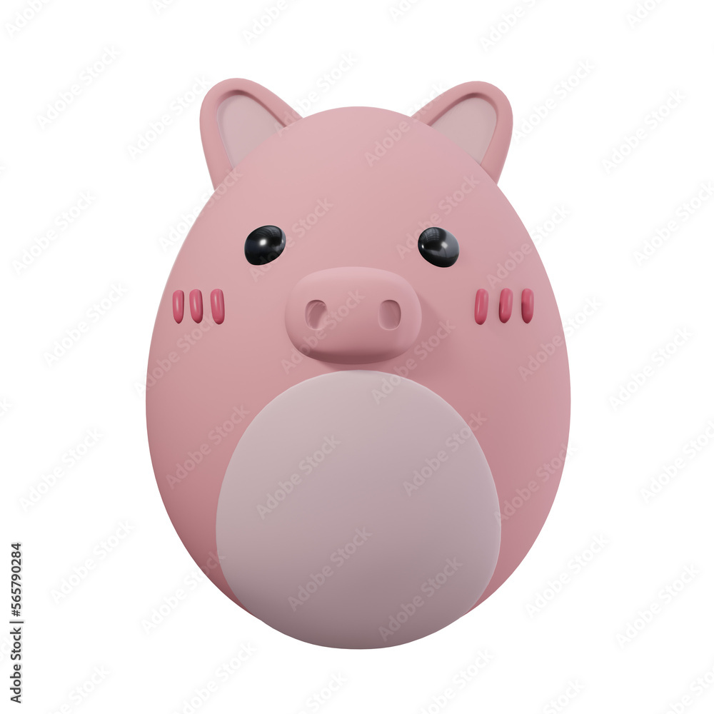 Easter Egg. Pig cartoon character for Easter day 3D Illustration. Easter Egg. Pig cartoon character for Easter day 3D Illustration.