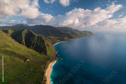 Hawaii coast landscape aerial view
