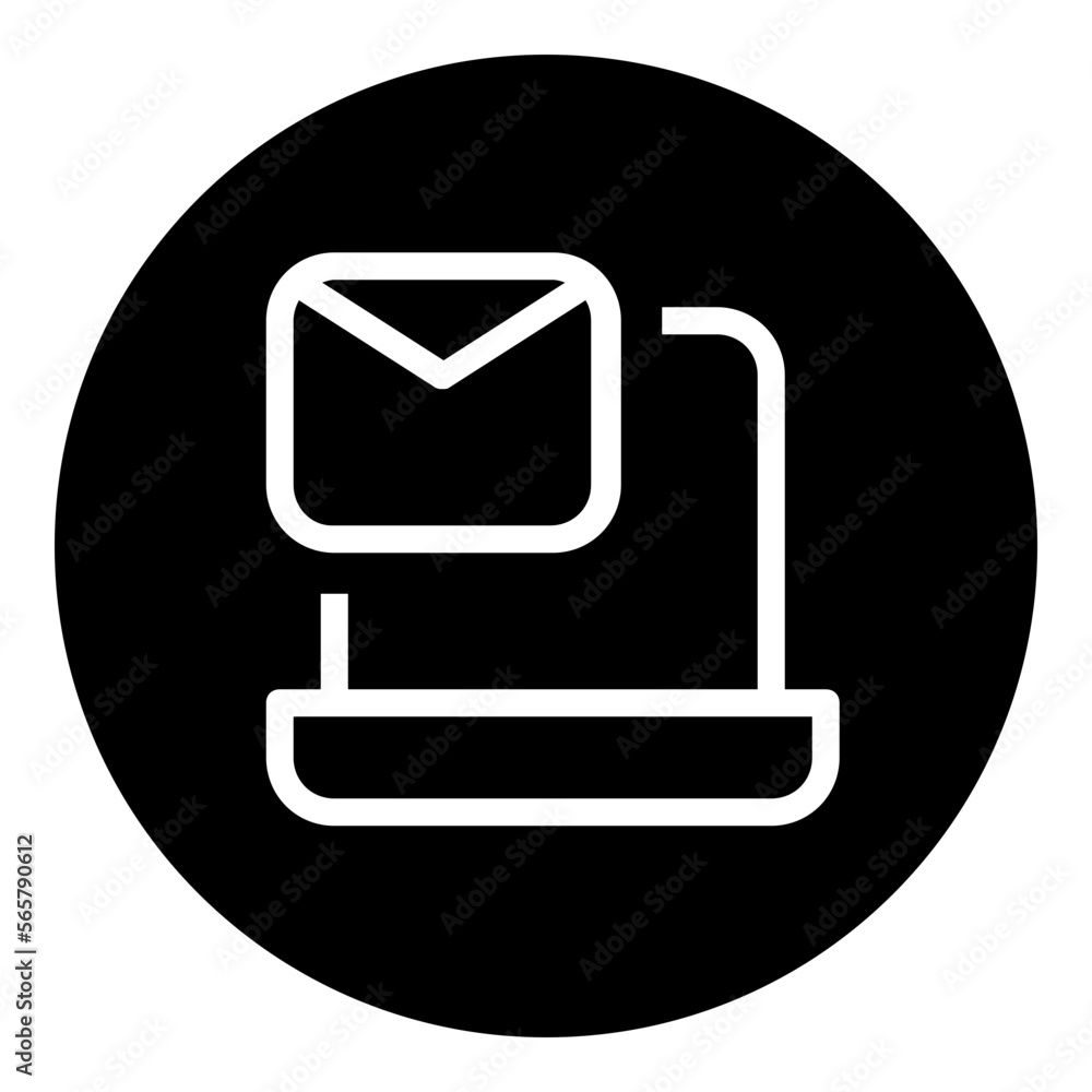 Laptop Mail Circular glyph icon Laptop Mail Circular glyph icon