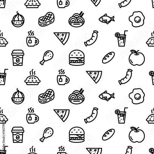 seamless pattern with food icons