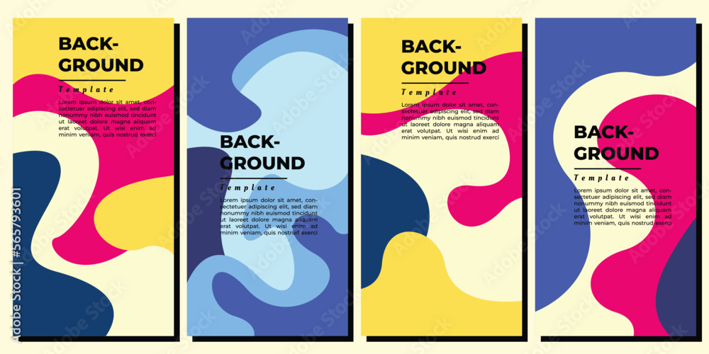 Abstract geometric shapes background template set copy space for poster, banner, flyer, booklet, cover, or leaflet