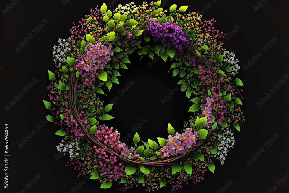 Purple Flowers with Green Leaves Purple Flowers with Green Leaves