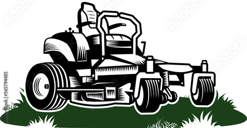 Lawn mower service logo icon isolated