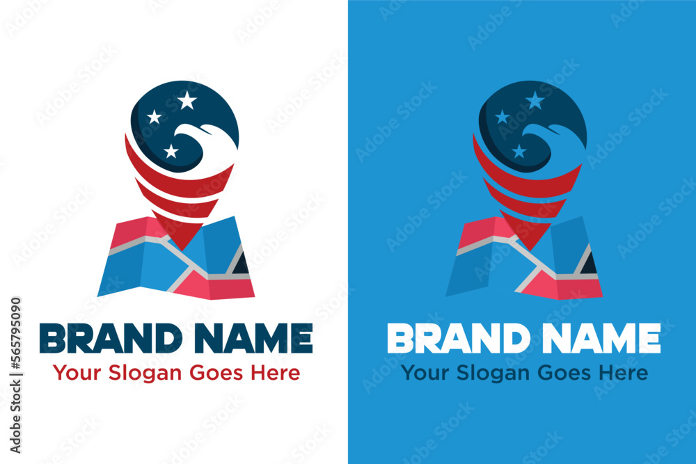 american eagle maps pin illustration logo design american eagle maps pin illustration logo design