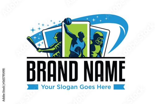 sports cards collection illustration logo design