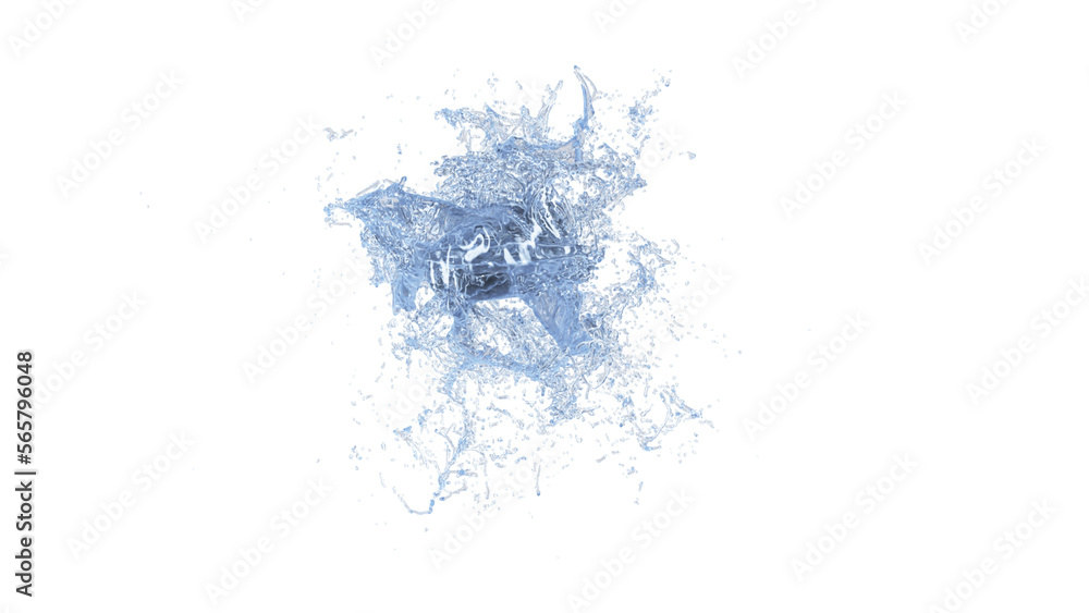 Obraz premium Transparent splash of water on black background. Transparent, 4k, png alpha. 3D Illistration.