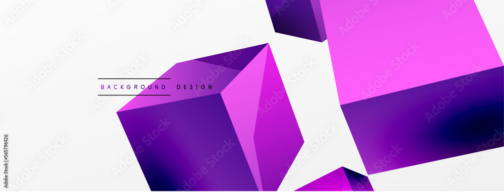 3d cubes vector abstract background. Composition of 3d square shaped basic geometric elements. Trendy techno business template for wallpaper, banner, background or landing 3d cubes vector abstract background. Composition of 3d square shaped basic geometric elements. Trendy techno business template for wallpaper, banner, background or landing