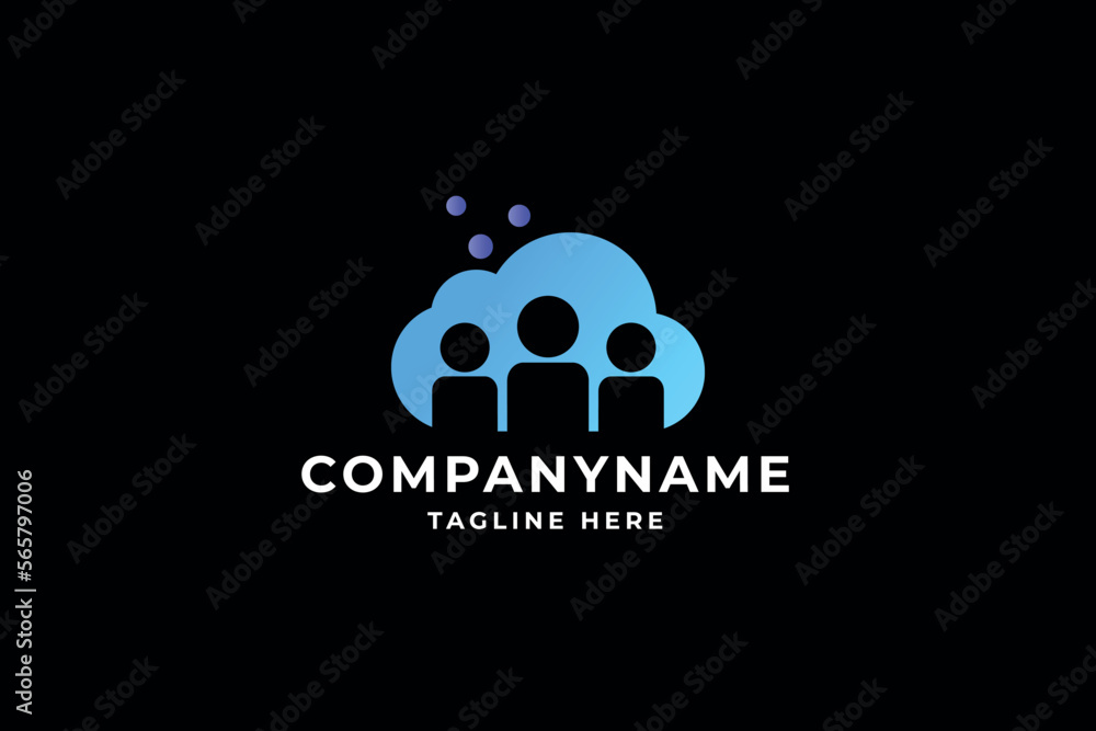 Obraz premium Cloud Team Logo Pro Template 