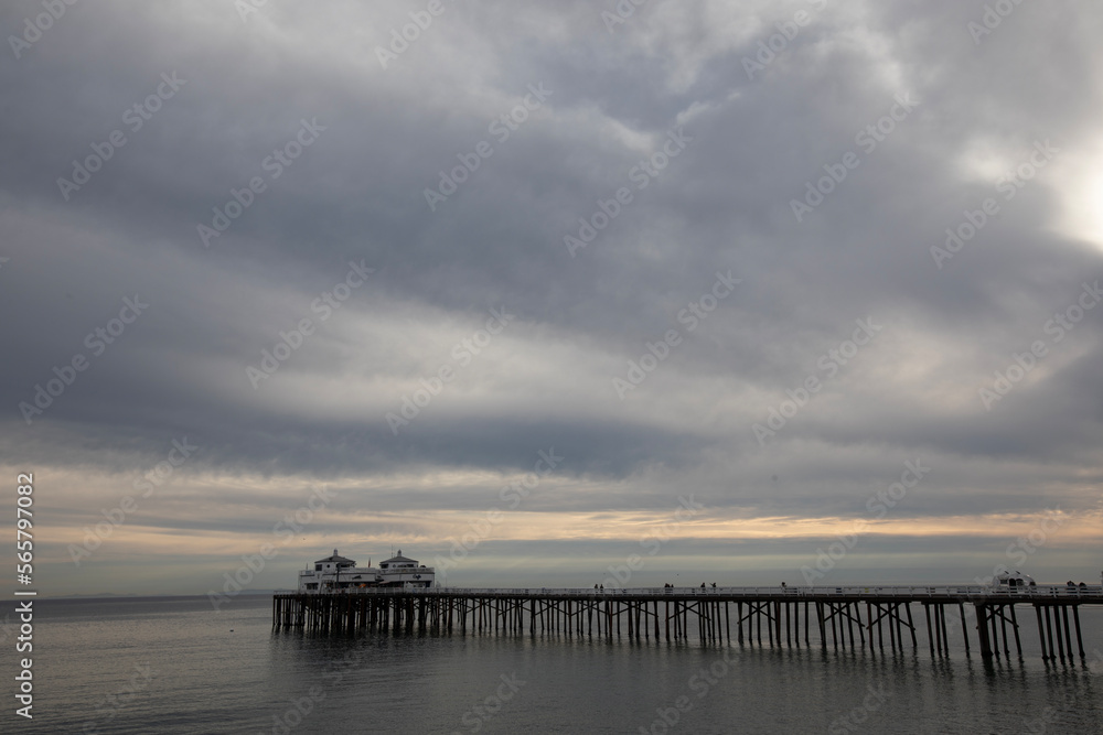clouds over the Malibu Pier,