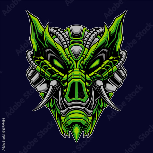 Illustration of angry wild boar with detail vector art