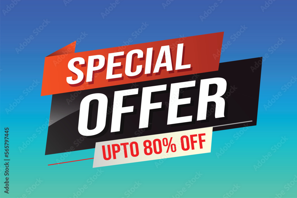 Special offer word concept vector illustration red modern futuristic 3d style for landing page template ui web mobile app poster banner flyer background gift card coupon label wallpaper	
