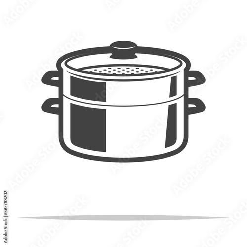 Steamer pot icon transparent vector isolated