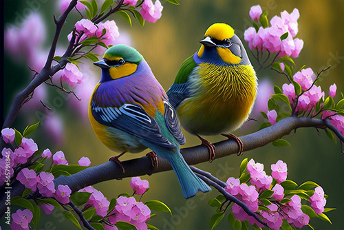 Cute little spring birds (AI Generated)