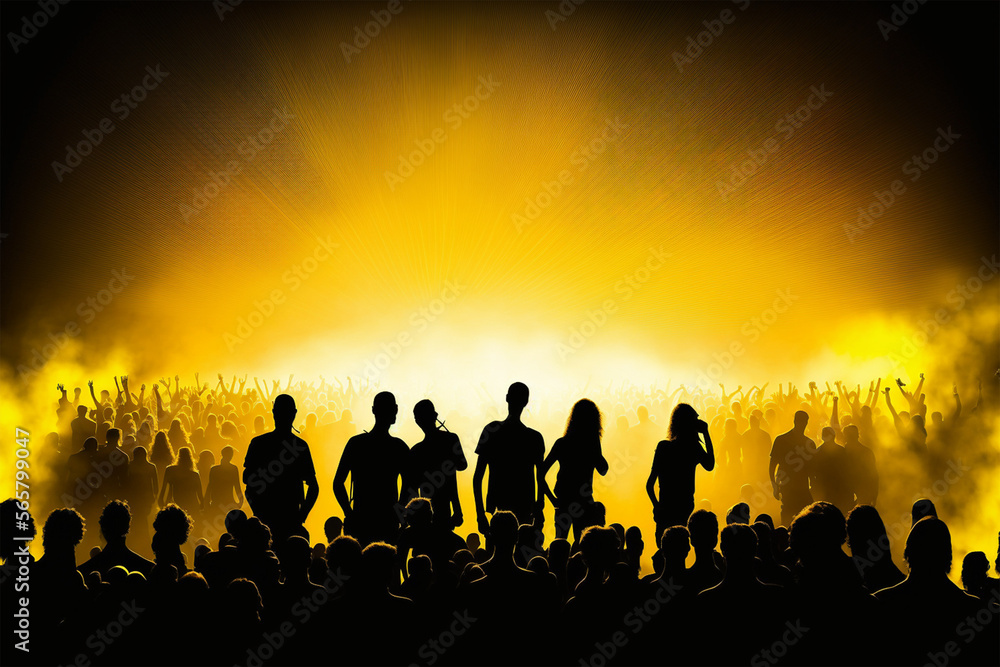 Fototapeta premium Party people at a festival (AI Generated)
