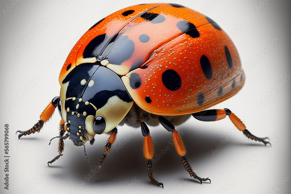 Beautiful ladybird in front of a white background. Macro Photography (AI Generated) Beautiful ladybird in front of a white background. Macro Photography (AI Generated)