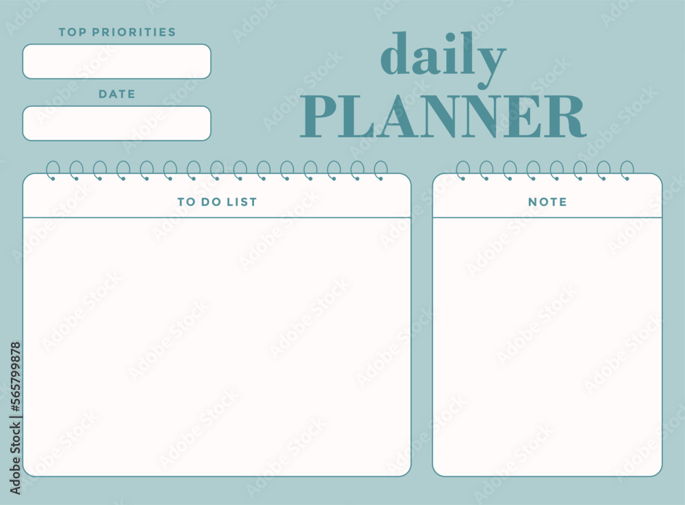 Daily and weekly planner template set of planner and to do list.