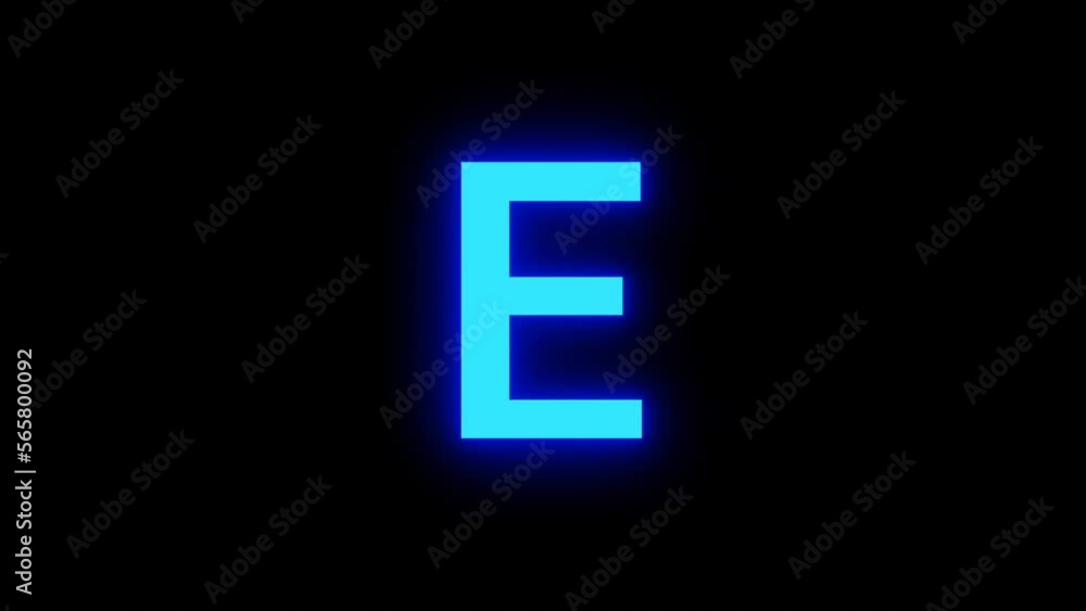 Letter E Glow Light Neon Blue Animation Letter E Glow Light Neon Blue Animation
