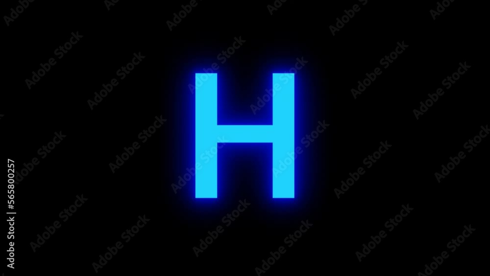 Letter H Glow Light Neon Blue Animation Letter H Glow Light Neon Blue Animation