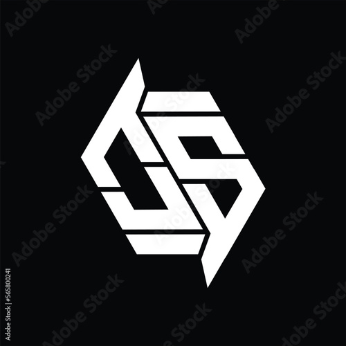 OS Logo monogram hexagon abstract shape vector images design template