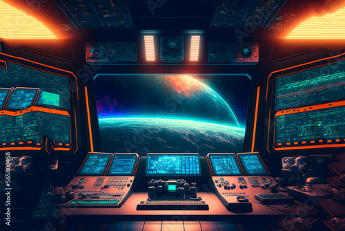 super huge space port, large mission control center. Generative AI	