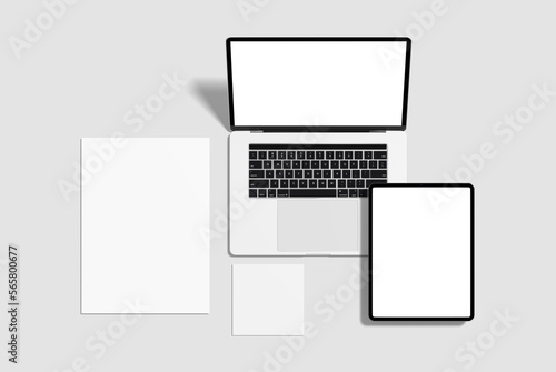 stationery branding and identity mockup template, with white background to place your design