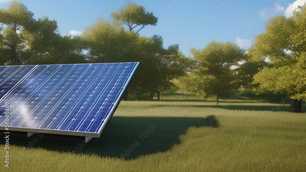 solar panels in the environment, sustainable energy, Generative AI