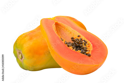 papaya isolated on transparent png photo