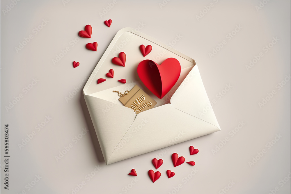 Lovely Envelope & Red Hearts Lovely Envelope & Red Hearts