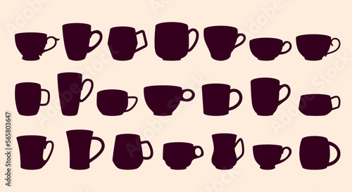 Vector set with cups