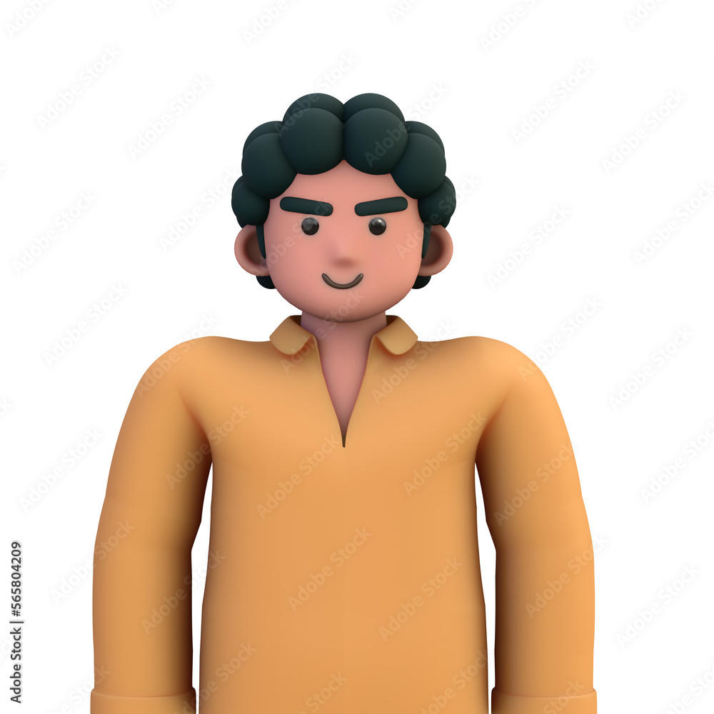 3D ILLUSTRATION RENDERING. PORTRAIT SMILLING MAN CUTE CARTOON CHARACTER YOUNG MALE MODEL STANDING ON ISOLATED WHITE BACKGROUND. MINIMAL SOCIAL MEDIA AVATAR PEOPLE PROFILE PICTURE DESIGN. 3D ILLUSTRATION RENDERING. PORTRAIT SMILLING MAN CUTE CARTOON CHARACTER YOUNG MALE MODEL STANDING ON ISOLATED WHITE BACKGROUND. MINIMAL SOCIAL MEDIA AVATAR PEOPLE PROFILE PICTURE DESIGN.