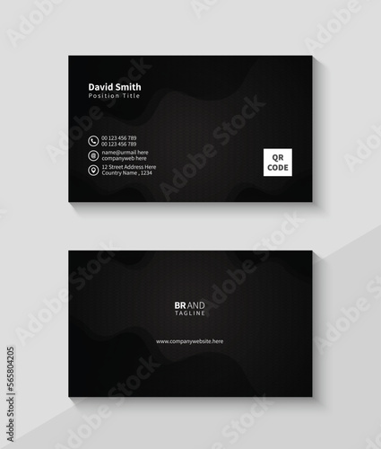 Business card design with black background, Clean and minimal name card