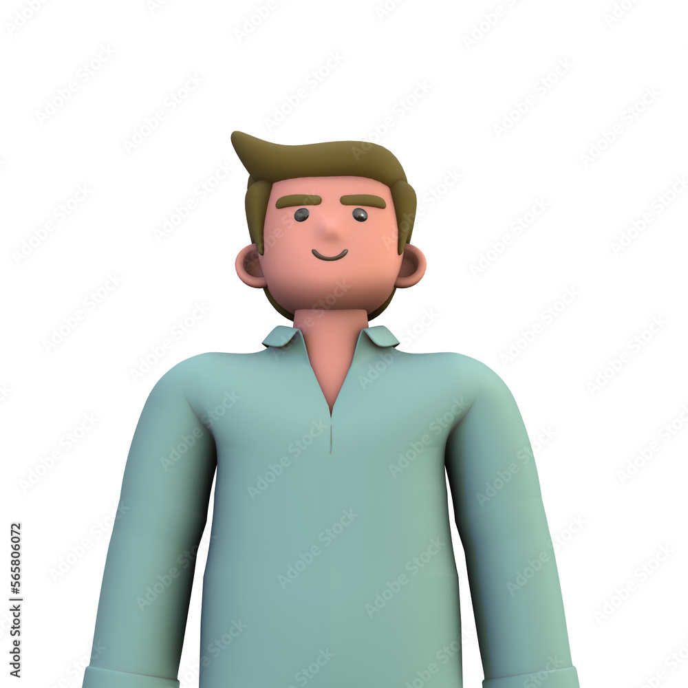 3D ILLUSTRATION RENDERING. PORTRAIT SMILLING MAN CUTE CARTOON CHARACTER YOUNG MALE MODEL STANDING ON ISOLATED WHITE BACKGROUND. MINIMAL SOCIAL MEDIA AVATAR PEOPLE PROFILE PICTURE DESIGN.
3D ILLUSTRATION RENDERING. PORTRAIT SMILLING MAN CUTE CARTOON CHARACTER YOUNG MALE MODEL STANDING ON ISOLATED WHITE BACKGROUND. MINIMAL SOCIAL MEDIA AVATAR PEOPLE PROFILE PICTURE DESIGN.