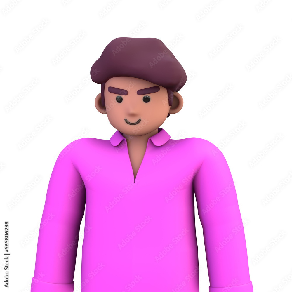 3D ILLUSTRATION RENDERING. PORTRAIT SMILLING MAN CUTE CARTOON CHARACTER YOUNG MALE MODEL STANDING ON ISOLATED WHITE BACKGROUND. MINIMAL SOCIAL MEDIA AVATAR PEOPLE PROFILE PICTURE DESIGN. 3D ILLUSTRATION RENDERING. PORTRAIT SMILLING MAN CUTE CARTOON CHARACTER YOUNG MALE MODEL STANDING ON ISOLATED WHITE BACKGROUND. MINIMAL SOCIAL MEDIA AVATAR PEOPLE PROFILE PICTURE DESIGN.