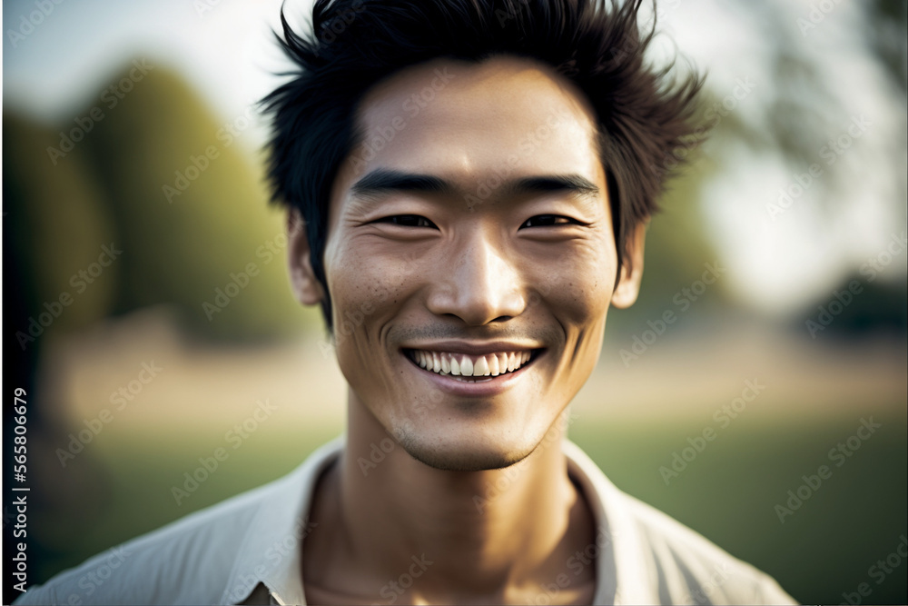 Beautiful happy commercial man outside (AI Generated) Beautiful happy commercial man outside (AI Generated)