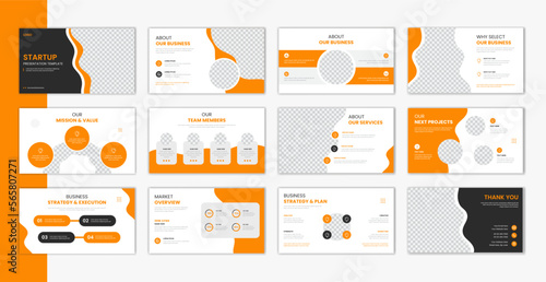 Corporate template presentation design , business presentation slideshow for brochure, company profile, website report, finance, document, power point, shapes, professional, minimal presentation