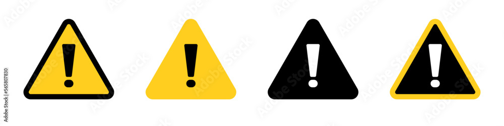 Triangle Attention Icon Set. Danger and warning. Exclamation point icons. Vector. Triangle Attention Icon Set. Danger and warning. Exclamation point icons. Vector.